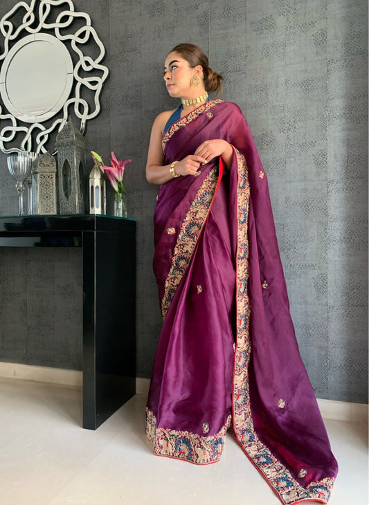 Heavy Kasturi Silk Georget Saree