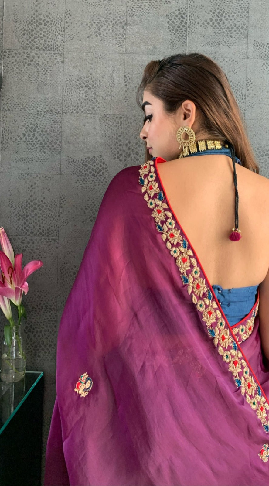 Heavy Kasturi Silk Georget Saree