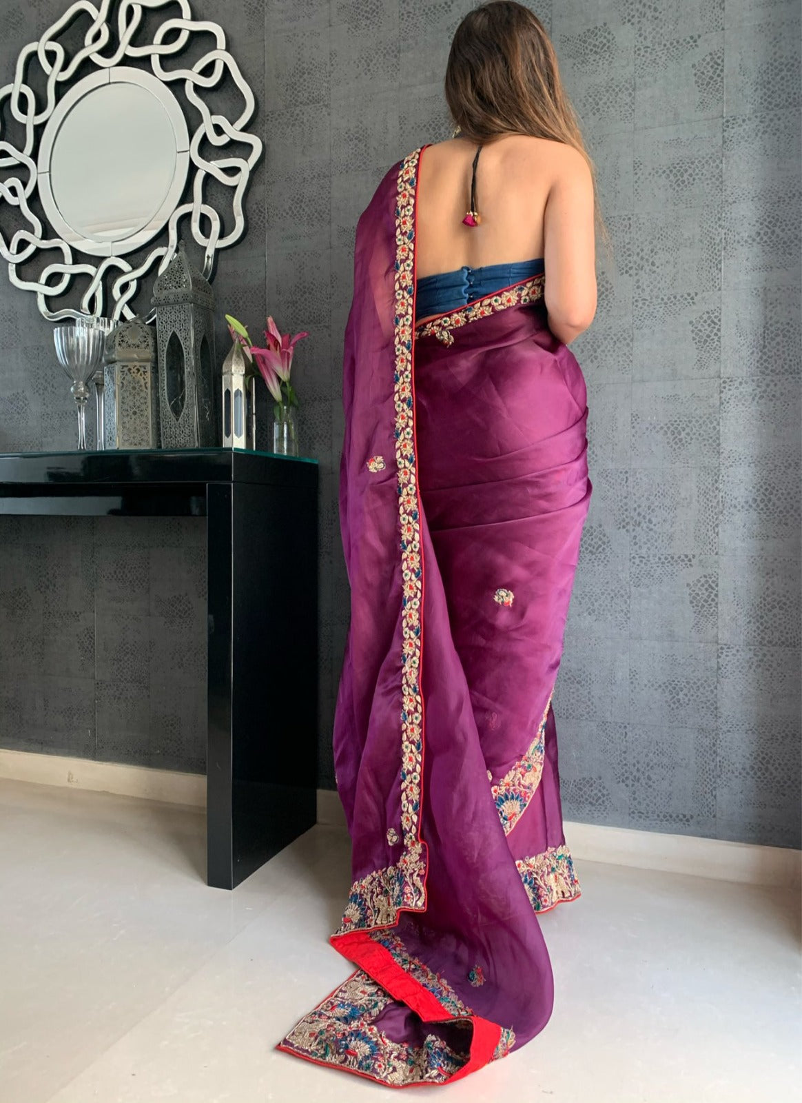 Heavy Kasturi Silk Georget Saree