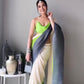 Beautiful colour Pleated Designer Saree on Gorgette febric with Digital Print and blouse on Benglori silk