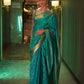 Woven Kanjivaram Silk Blend, Jacquard Saree