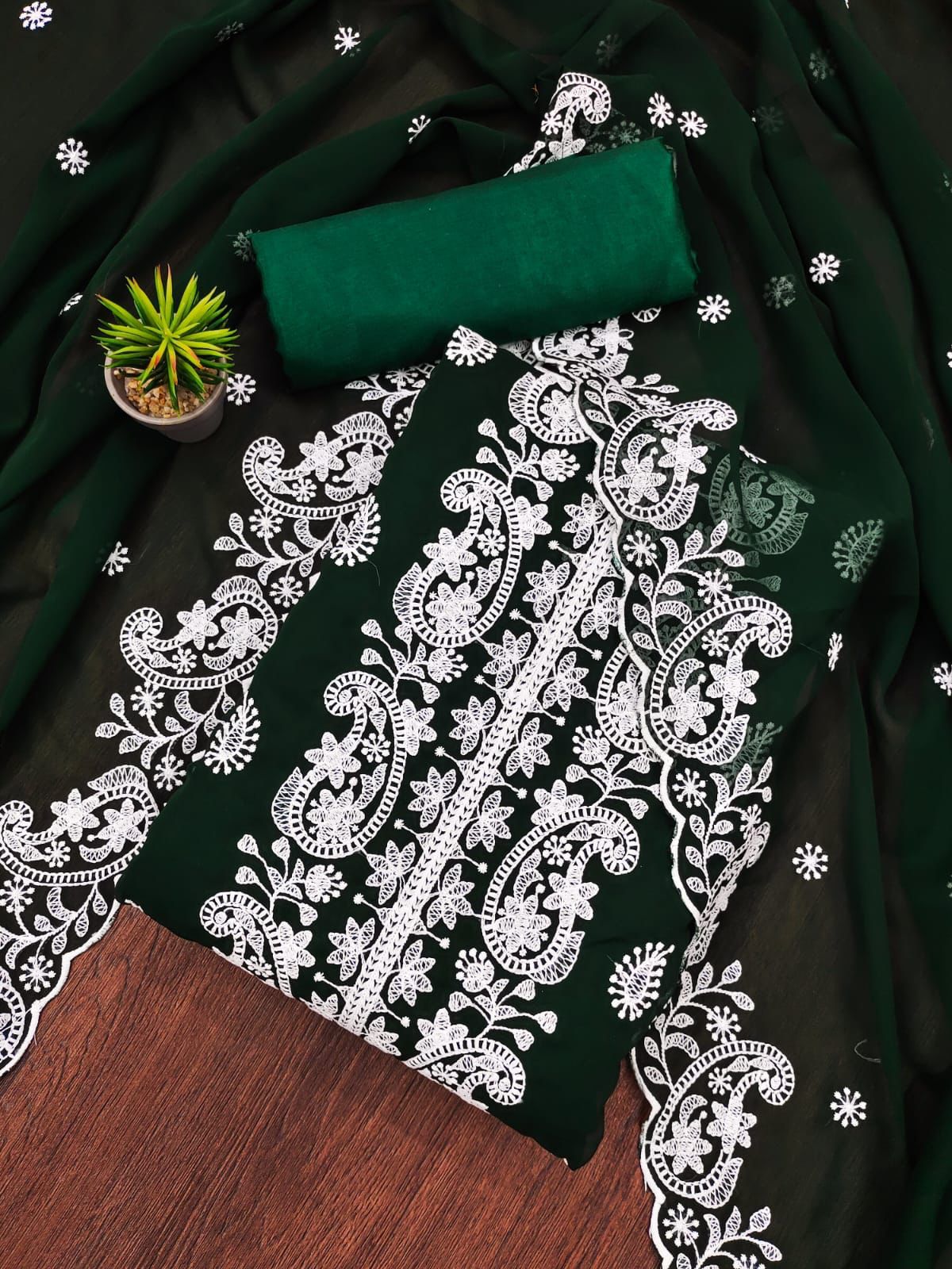 Floral Embroidered Georgette Suits & Dress Materials