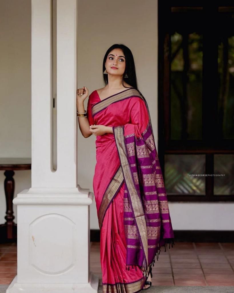 Patola Patola Silk Saree in Purple : SPF9115