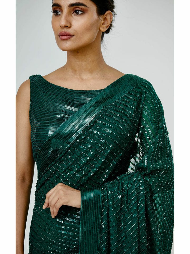 Embroidered Bollywood  Soft Shiny Dual Tone Dolla Silk  Saree