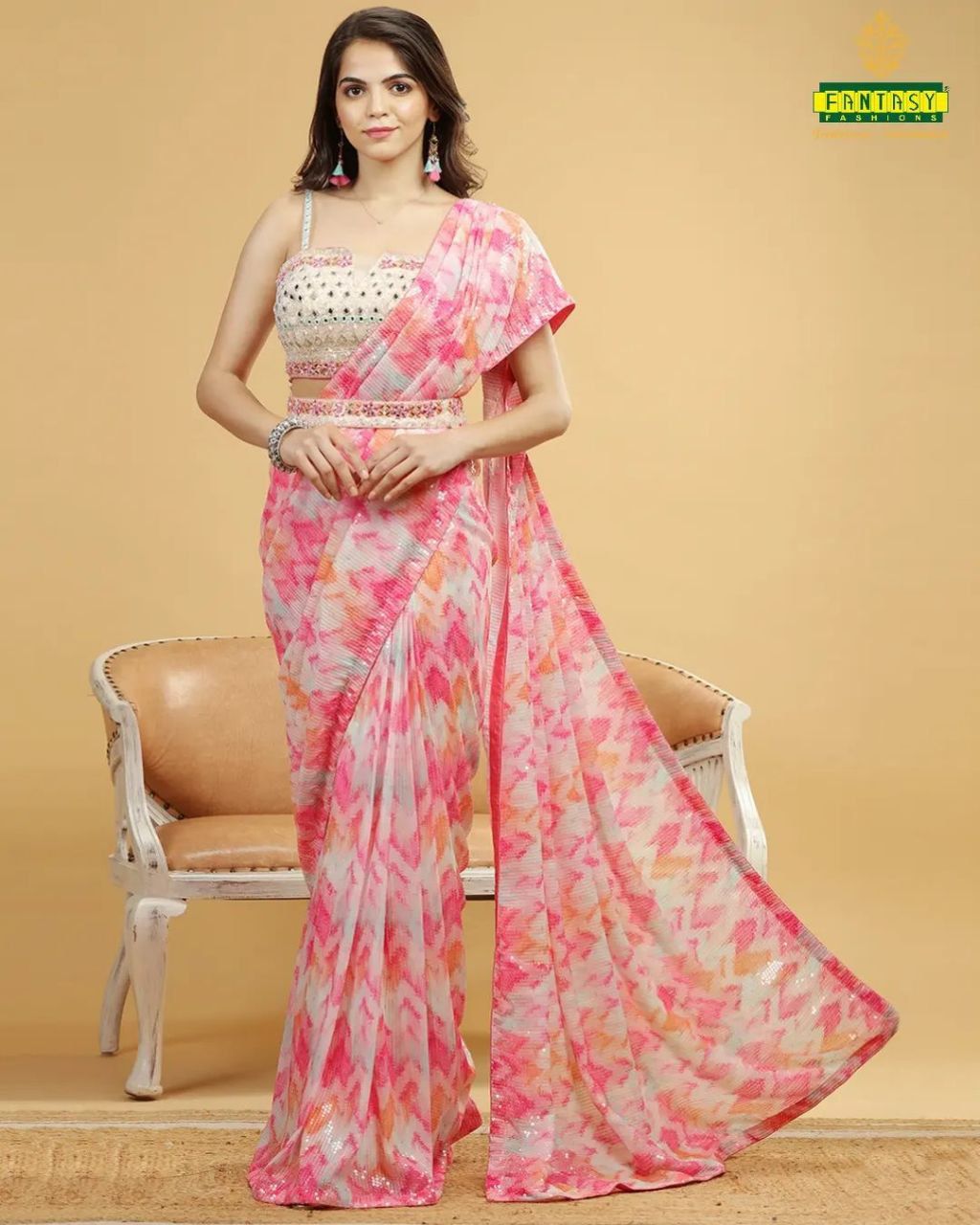 Digital Print Georgette saree