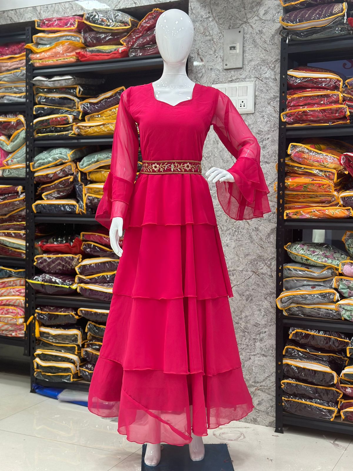 New Party Wear Look Georgette Gown With fancy