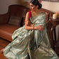 Sage Green Zari woven Banarasi Silk Saree