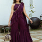 Purple Georgette Sharara Saree with Stitched Blouse