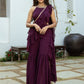 Purple Georgette Sharara Saree with Stitched Blouse