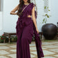 Purple Georgette Sharara Saree with Stitched Blouse