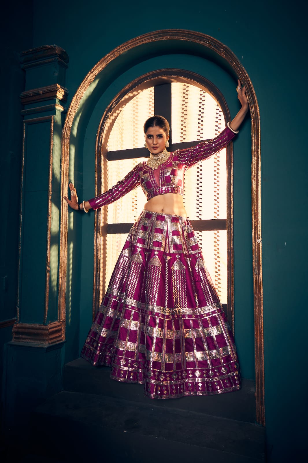 Latest Timo Silk lahengha-Choli