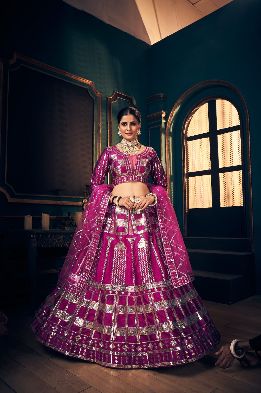 Latest Timo Silk lahengha-Choli