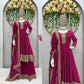 Hot Pink Embroidered Designer Sharara Suit