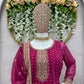 Hot Pink Embroidered Designer Sharara Suit