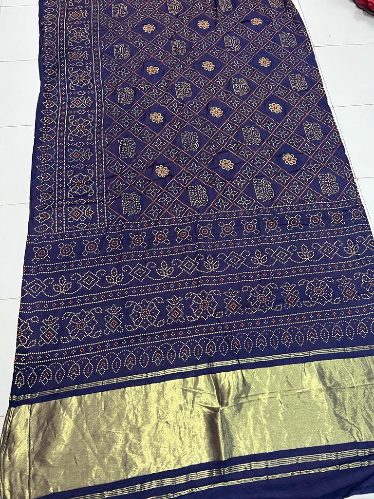 New Modal Gajji silk material with hand table printed