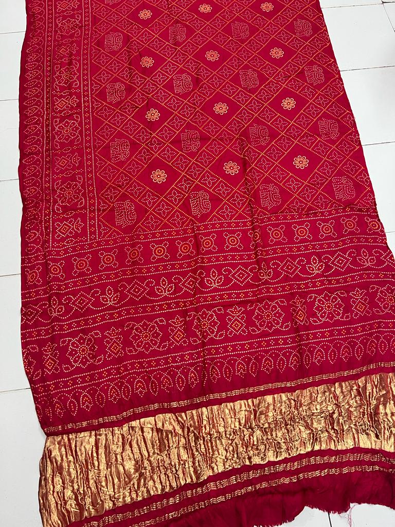 New Modal Gajji silk material with hand table printed