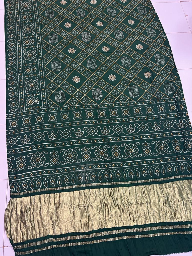 New Modal Gajji silk material with hand table printed