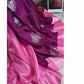 Wine soft lichi silk jacquard weaving border work saree