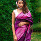 Wine soft lichi silk jacquard weaving border work saree