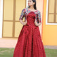 Maroon Digital Print Art Silk Salwar Stitched