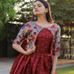 Maroon Digital Print Art Silk Salwar Stitched