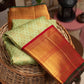 Green Lichi Silk Traditional Wear Weaving Saree