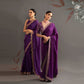 Hand Embroidered Chiffon Saree in Purple