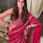 Red Designer Sabyasachi Saree ,Party Wear Saree ,Paithani Saree, Georgette Sequence Saree