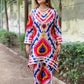 Midi dress with ikat print