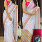 Daily Wear Peach Printed Work Georgette Saree