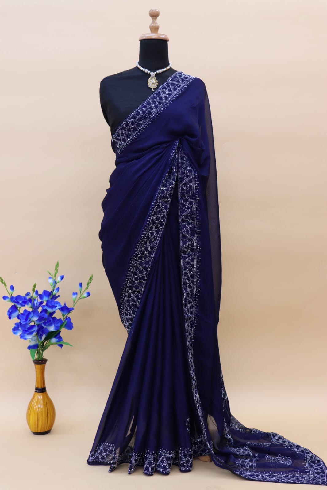 New Super Trending Swarovski diamond Saree