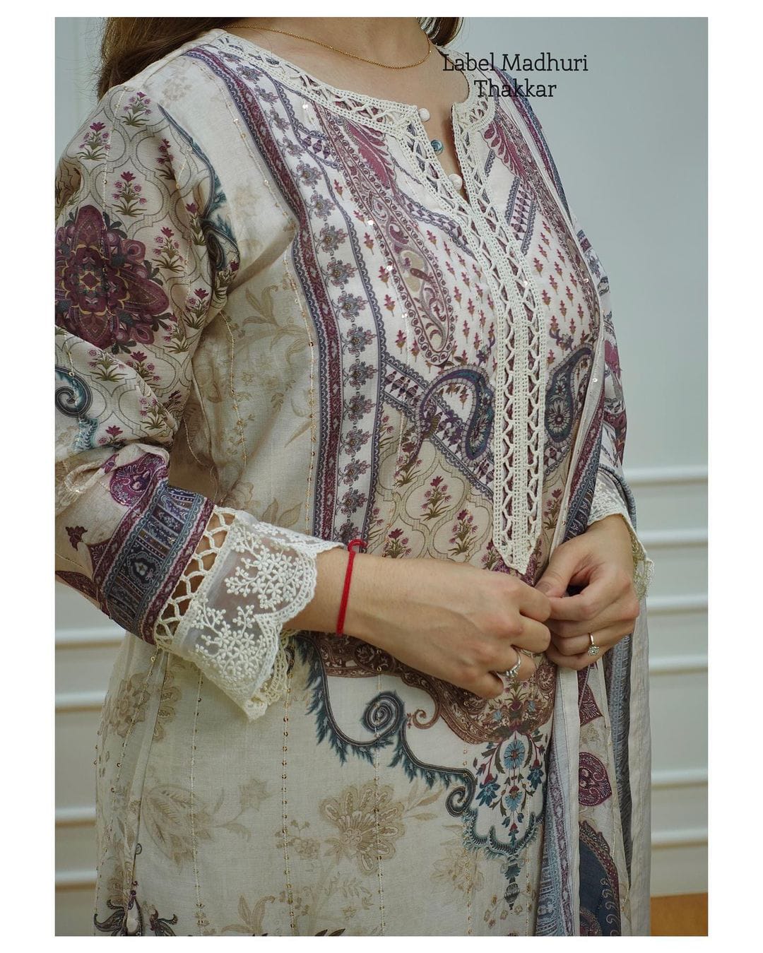 Ivory Digital Print Pakistani Suit