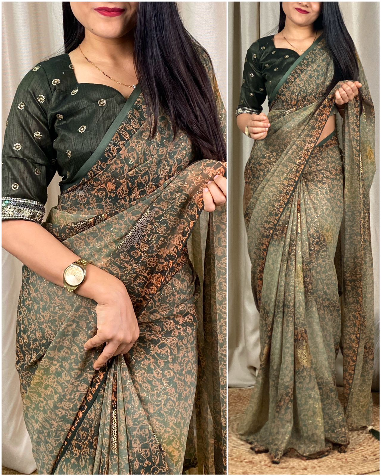 Printed Georgette Saree