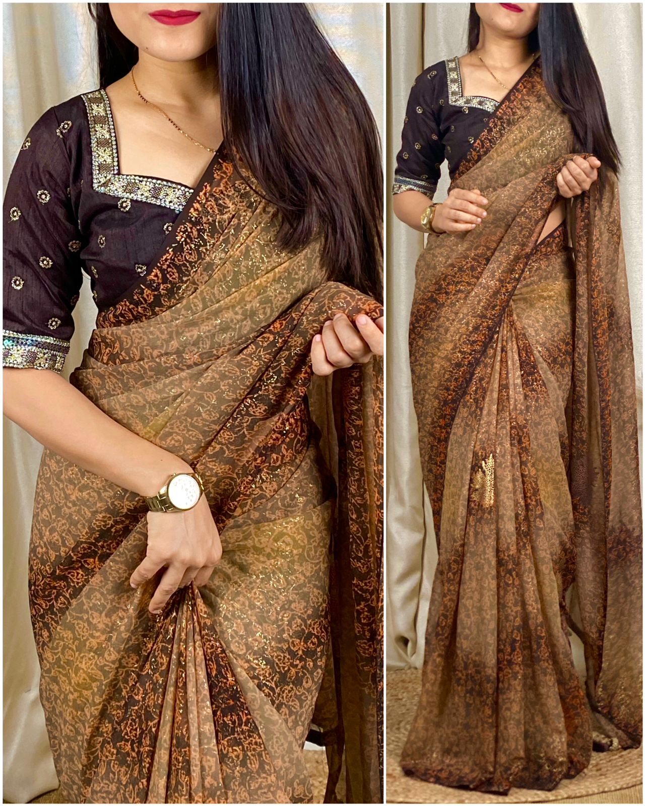 Printed Georgette Saree