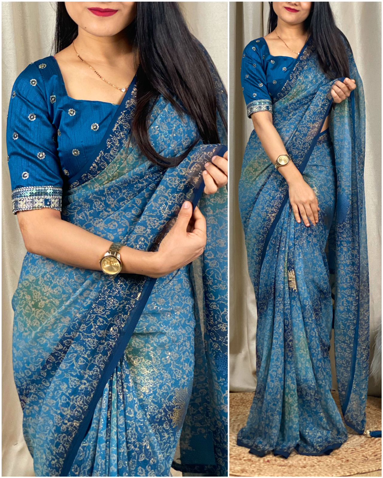 Printed Georgette Saree