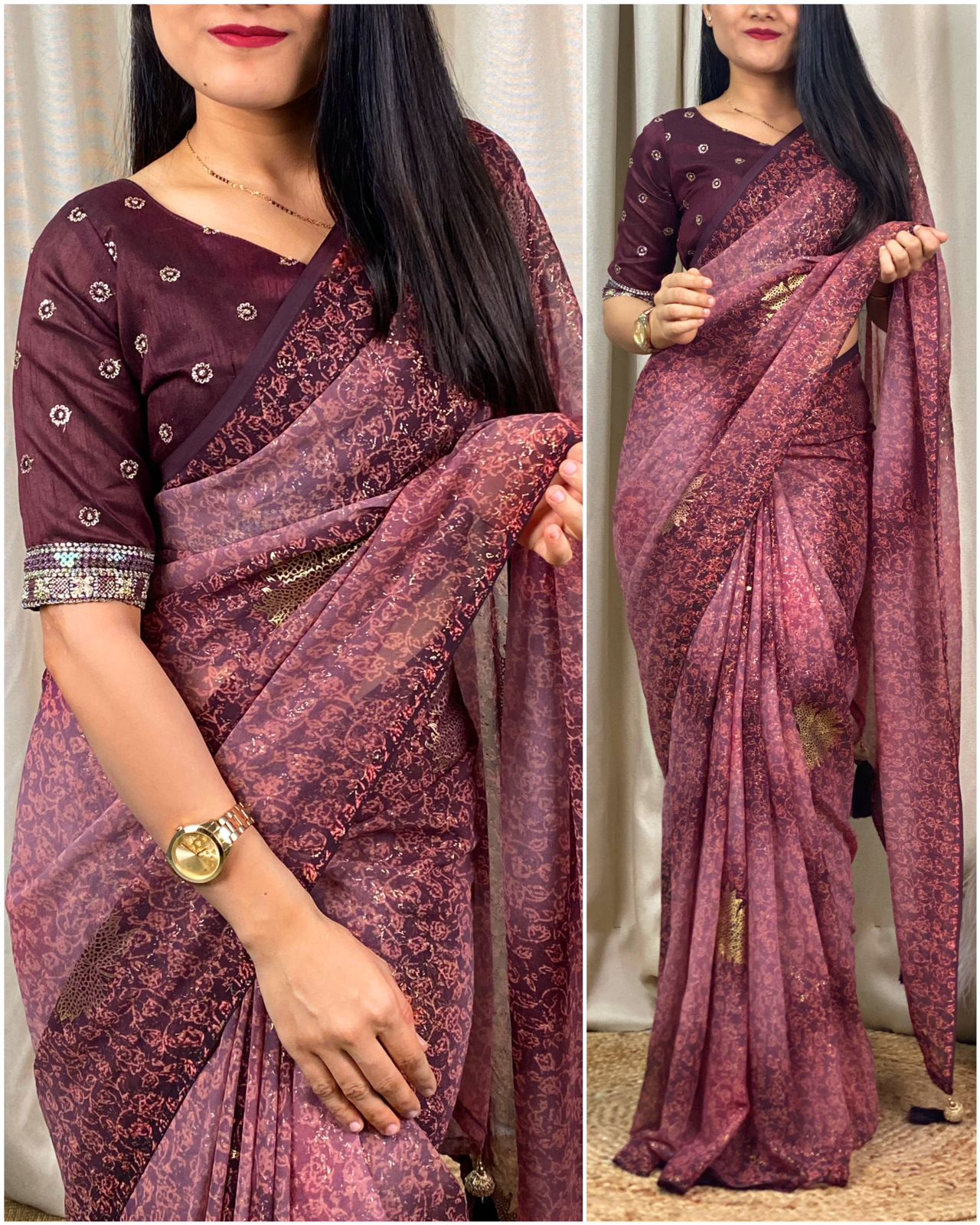 Printed Georgette Saree