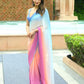 Multi-Colored Georgette Embroidered Pre-Pleated Saree Set