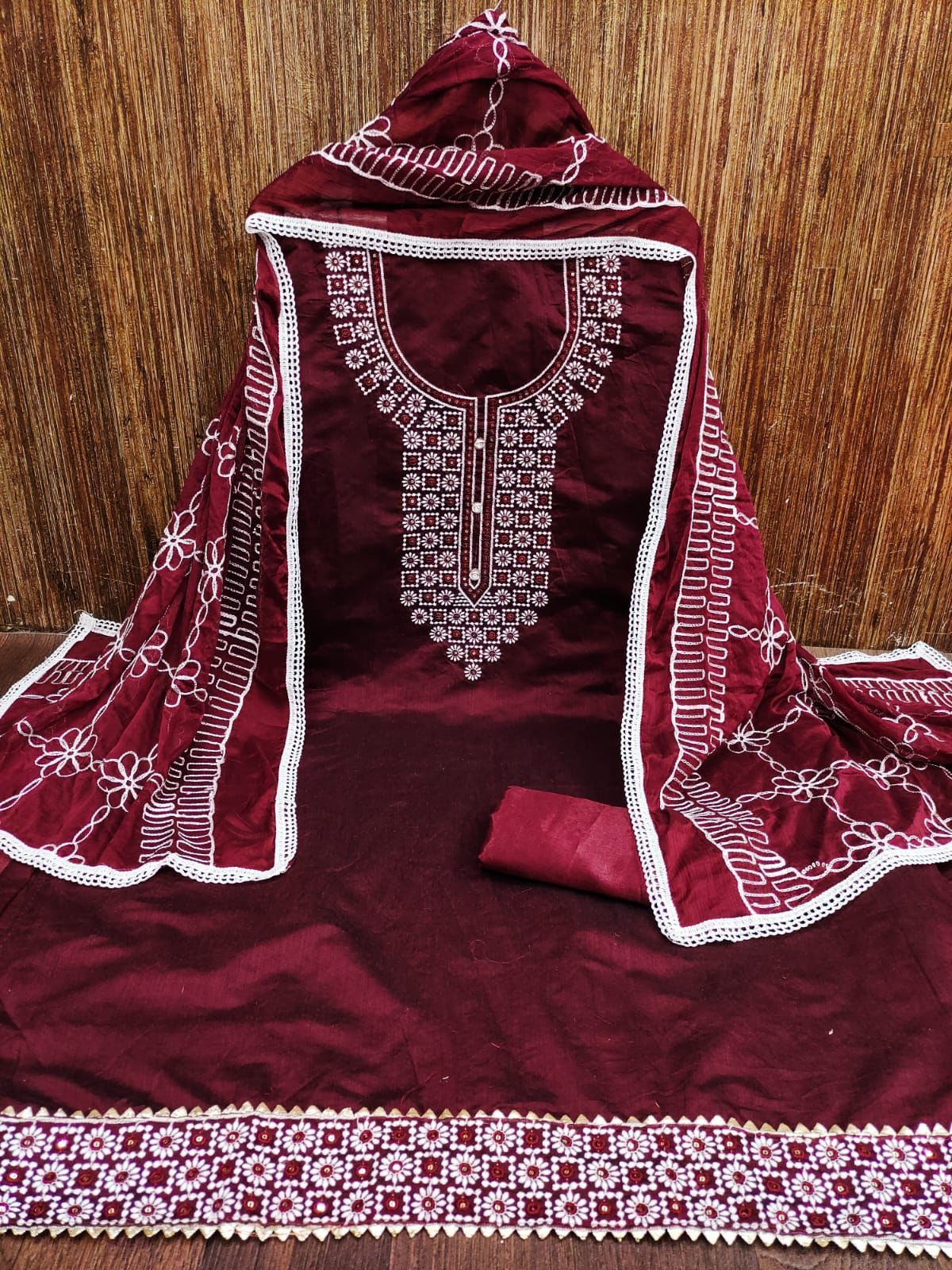 Modal Casual Wear Embroidery Work Dress Material