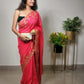 Women's Bollywood Designer Pink Colored Vichitra Silk Embroidered Party Wear Saree