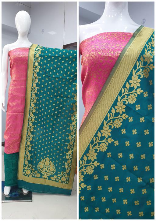 Buy Beautiful Banarasi Silk Woven Design Dress Material with Dupatta Online  In India At Discounted Prices