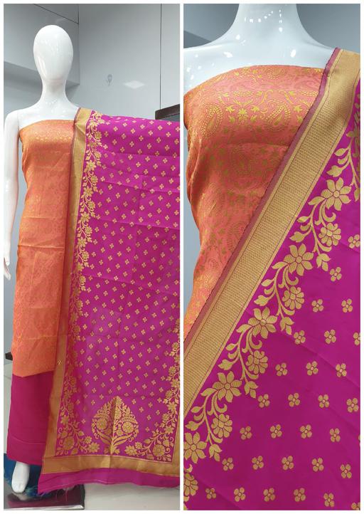 Party Wear Dharti Bandhni Banarasi Jacquard Silk Dress Material