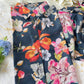 Navy Blue  Ivory Floral Muslin Tunin