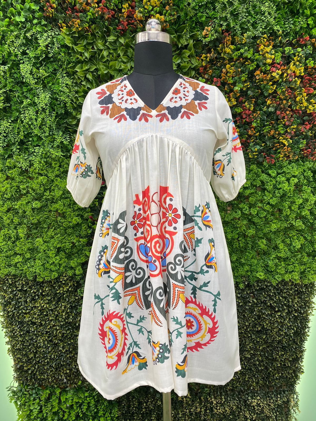 Ivory Thread Embroidered Dress