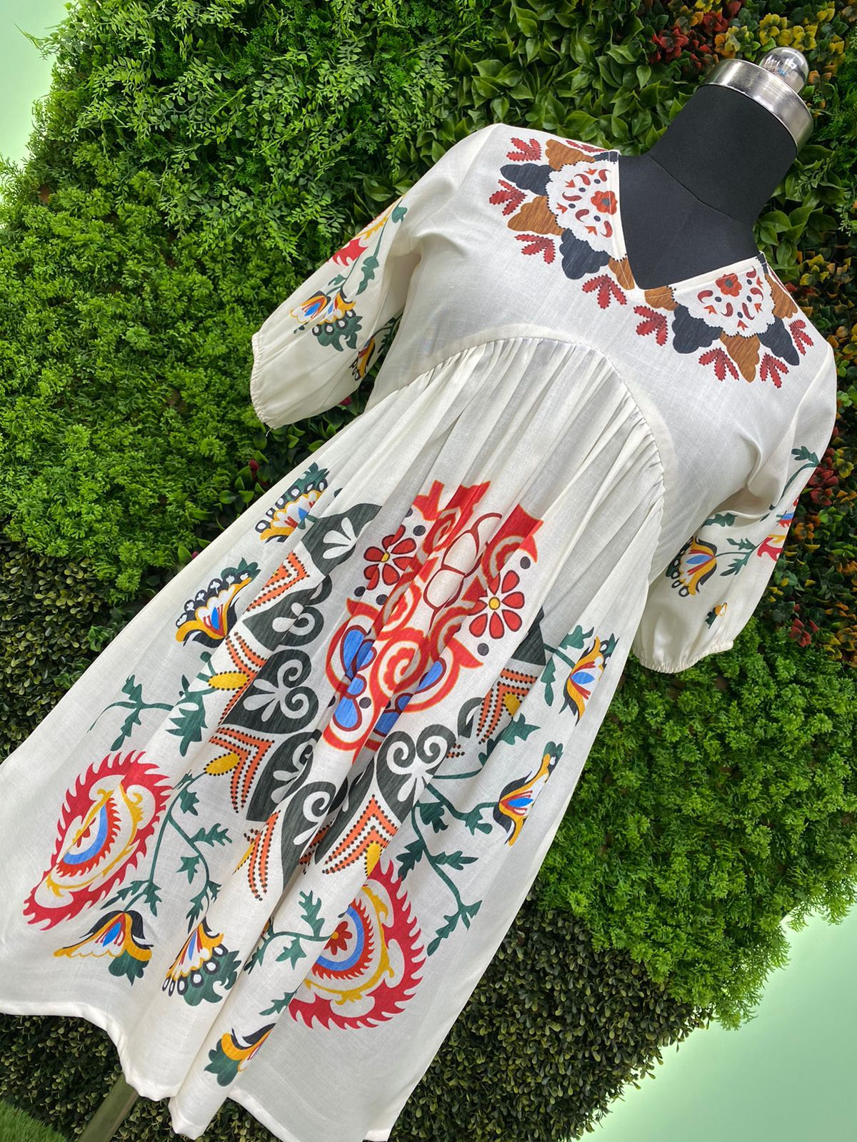 Ivory Thread Embroidered Dress