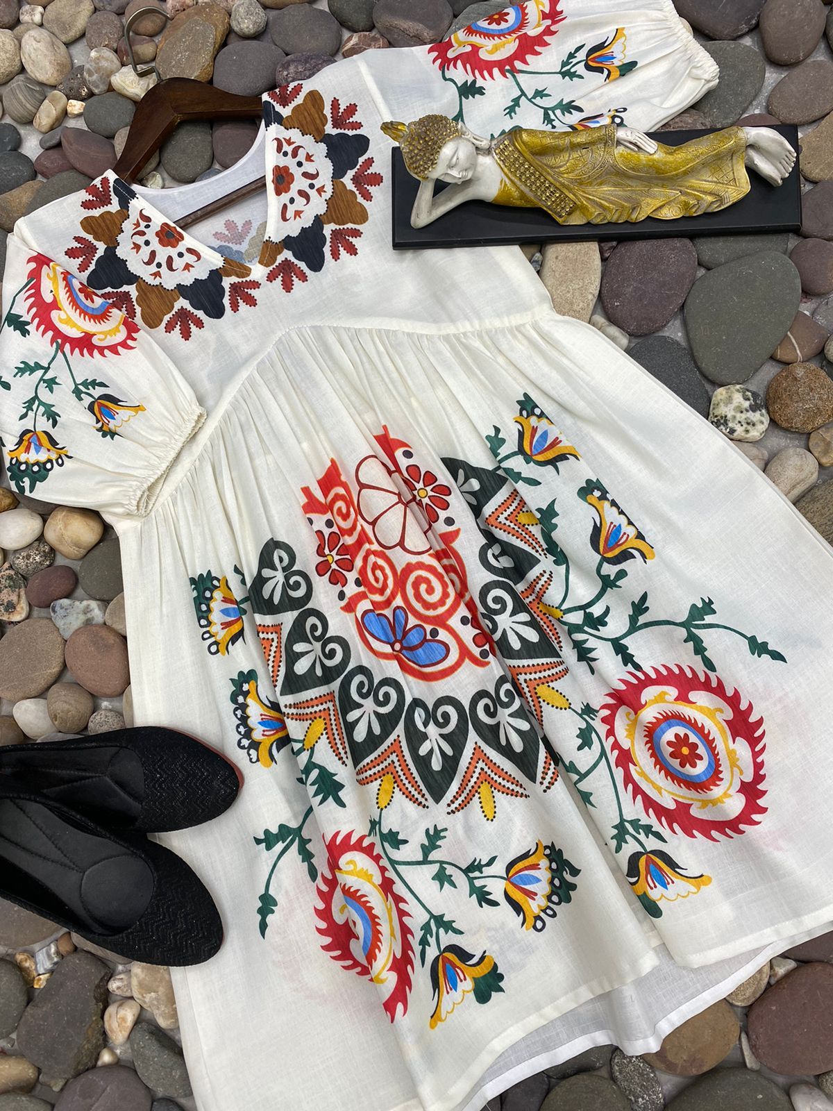 Ivory Thread Embroidered Dress