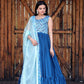 Rama Color Party Wear Long Gown With Dupatta