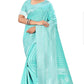 Woman's Silk Festival Wear Beautiful Rich Pallu & Jacquard Work On All Over The Saree With Unstiched Blouse