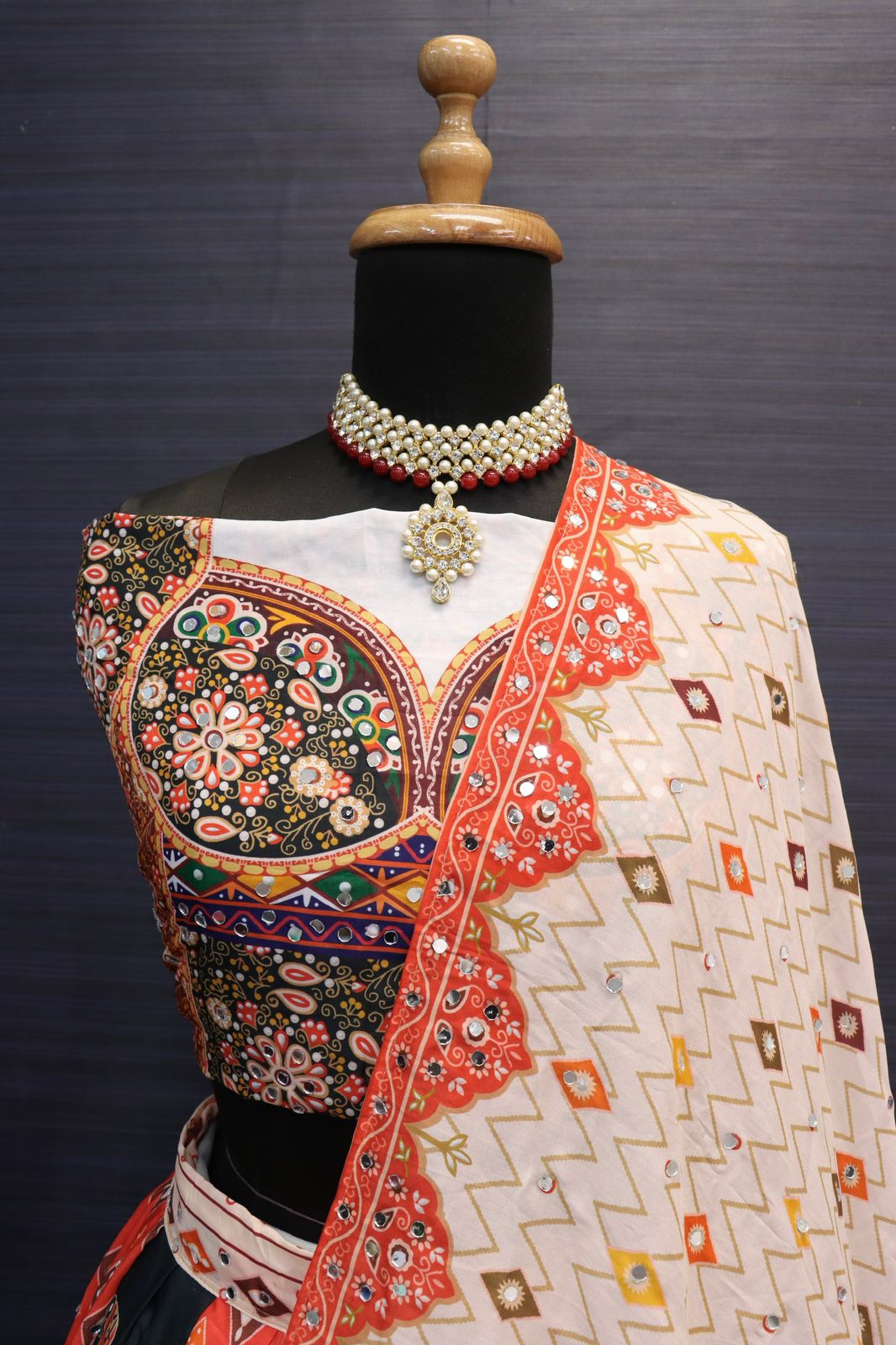 Traditional Wear Navratri Designer Digital Print Muslin Cotton Lehenga Choli