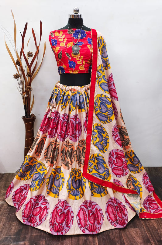 Women's Net Semi-stitched Lehenga Choli