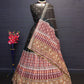 Black cotton print and mirror work gujarati garba navratri lehenga chaniya choli